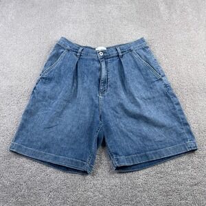 Duer Shorts Womens 31 Blue Lite Pleated Stretch Denim 8"‎ Relaxed Fit